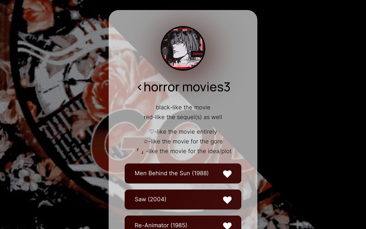 Raitsuki horror movie taste